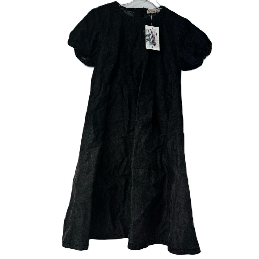 Tottini NWT girls sz 7 denim black short sleeve ombre dress casual classic fun